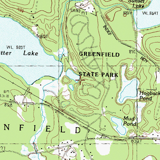 Topographic Map of Beaver Pond, NH