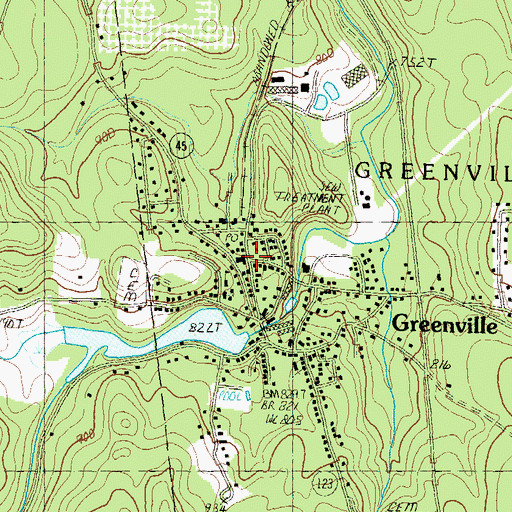 Topographic Map of Greenville Post Office, NH