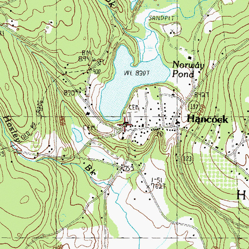 Topographic Map of Hancock Post Office, NH