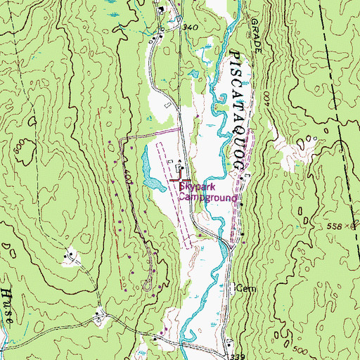 Topographic Map of Skypark Campground, NH