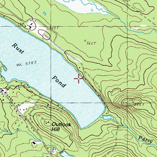 Topographic Map of Baker Brook, NH