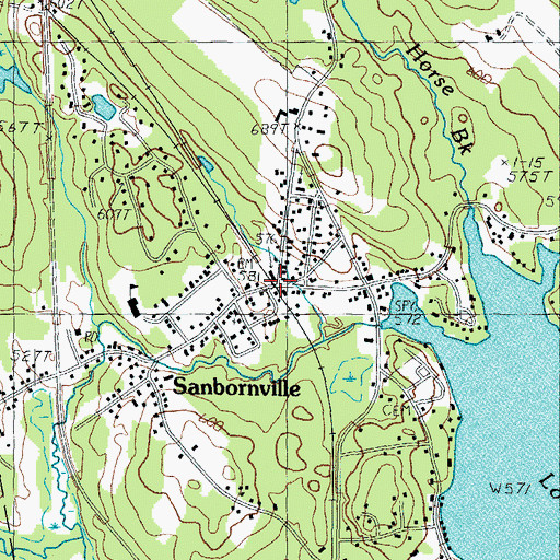 Topographic Map of Gafney Library, NH