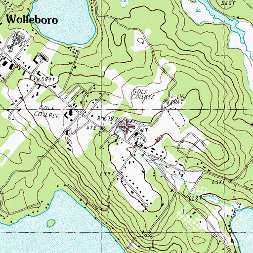 Topographic Map of Kingswood Regional High School, NH