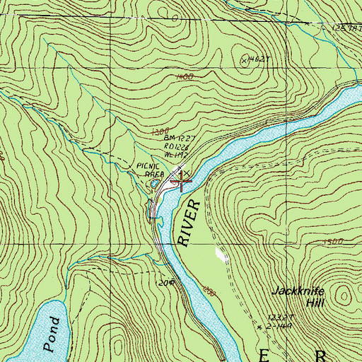 Topographic Map of Androscoggin Wayside Park, NH