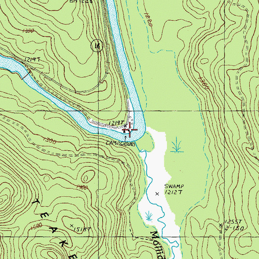 Topographic Map of Mollidgewock Campground, NH