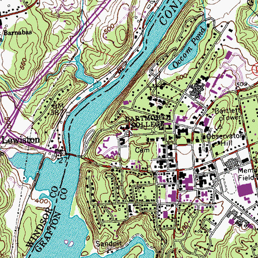 Topographic Map of Amos Tuck School of Administration and Finance, NH