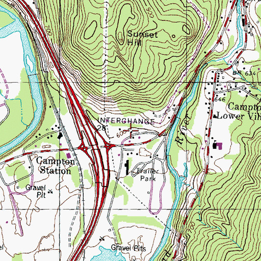 Topographic Map of Campton Post Office, NH