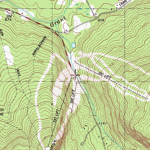 Topographic Map of Dartmouth Skiway, NH