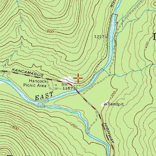 Topographic Map of Hancock Campground, NH