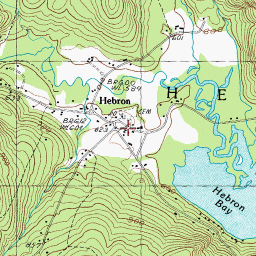 Topographic Map of Hebron Village School, NH