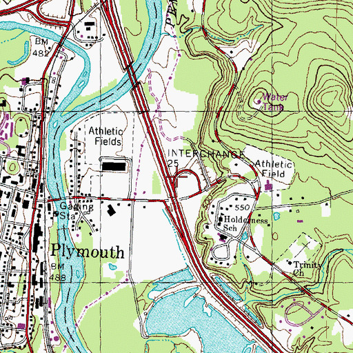 Topographic Map of Interchange 25, NH