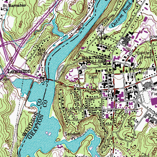 Topographic Map of Kade German Center, NH