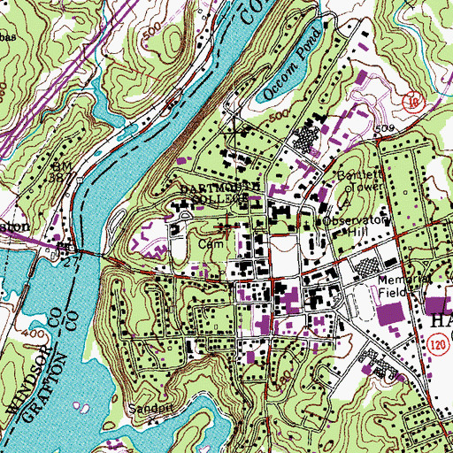 Topographic Map of Lord Hall, NH
