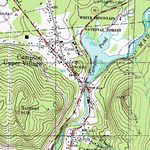Topographic Map of Maple Cottage School, NH