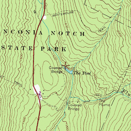 Topographic Map of Sentinel Pine Bridge, NH