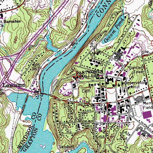 Topographic Map of Stoll Hall, NH