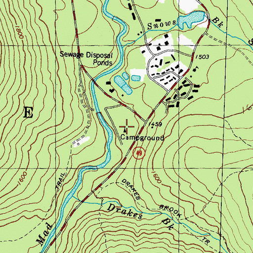 Topographic Map of Waterville Campground, NH