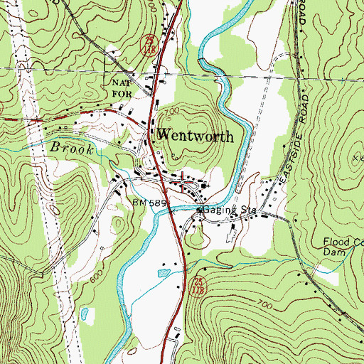 Topographic Map of Wentworth Post Office, NH