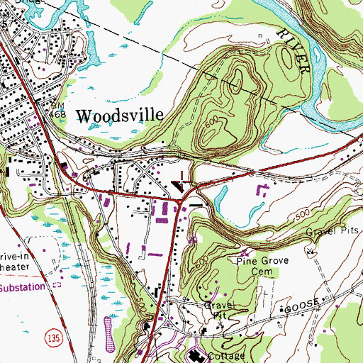 Topographic Map of Woodsville Elementary School, NH