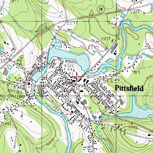 Topographic Map of Floral Park Cemetery, NH