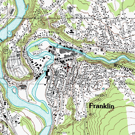 Topographic Map of Franklin Post Office, NH