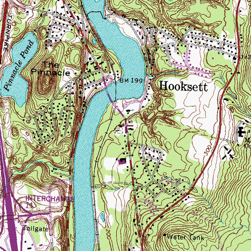 Topographic Map of Hooksett Congregational Church, NH