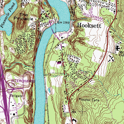 Topographic Map of Hooksett Village School (historical), NH