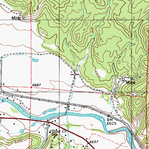 Topographic Map of Mitchell Gulch, CO