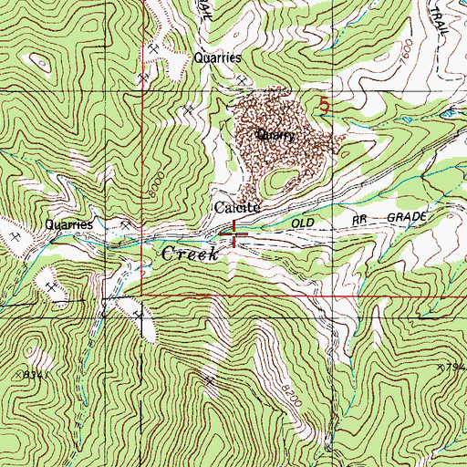 Topographic Map of Calcite, CO