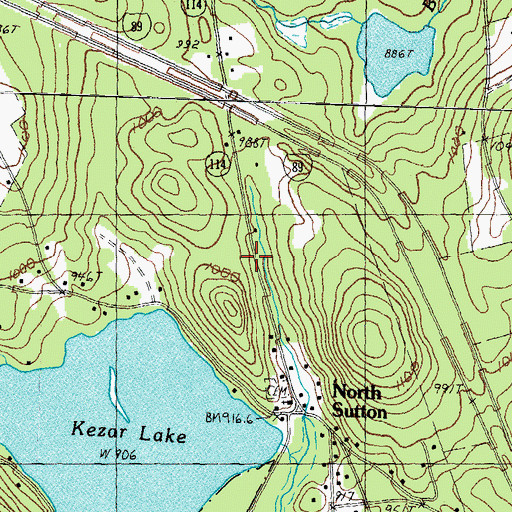 Topographic Map of North Sutton Post Office, NH