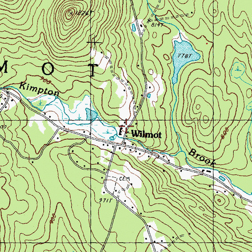 Topographic Map of North Wilmot Congregational Church, NH