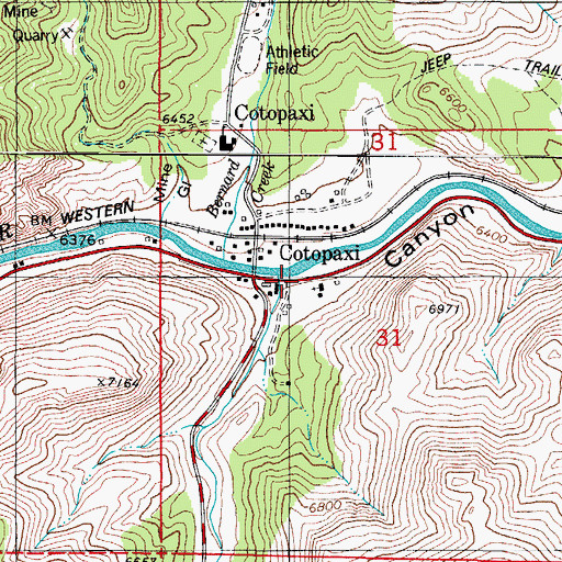 Topographic Map of Oak Creek, CO