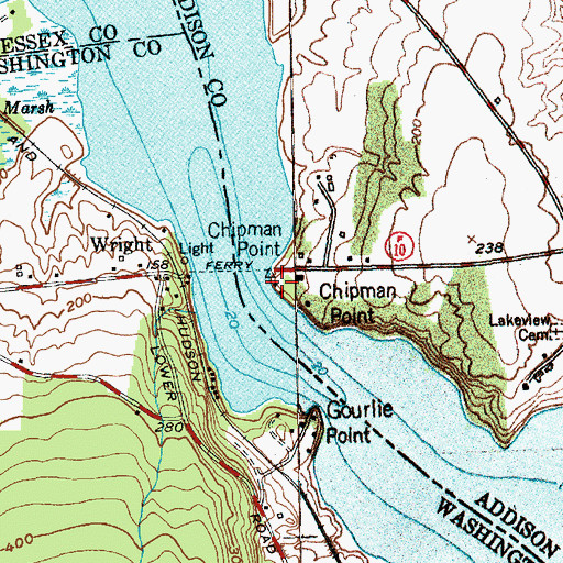 Topographic Map of Chipmans Point Marina, VT