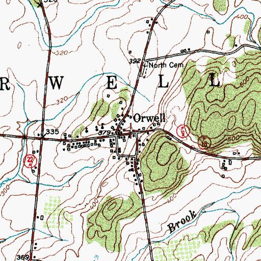 Topographic Map of Orwell Post Office, VT