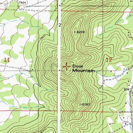 Topographic Map of Deer Mountain, CO