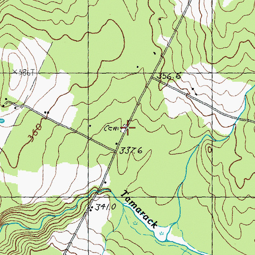 Topographic Map of Davenport Cemetery, VT