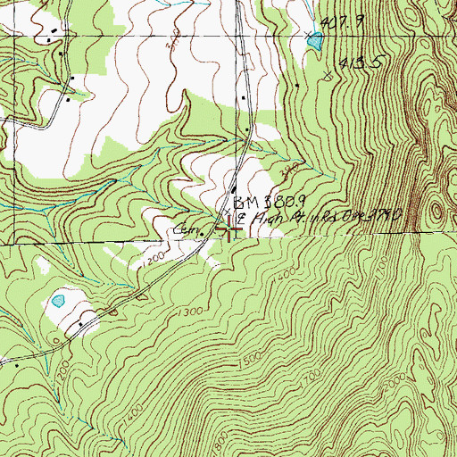 Topographic Map of Elmore Mountain Cemetery, VT