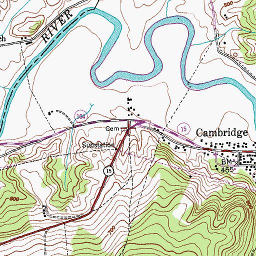 Topographic Map of Gates Cemetery, VT