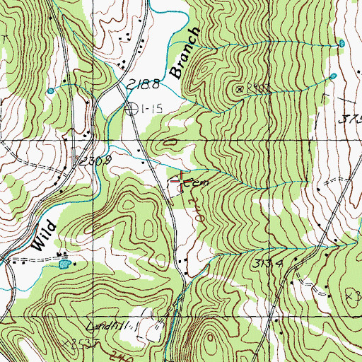 Topographic Map of Taylor Cemetery, VT