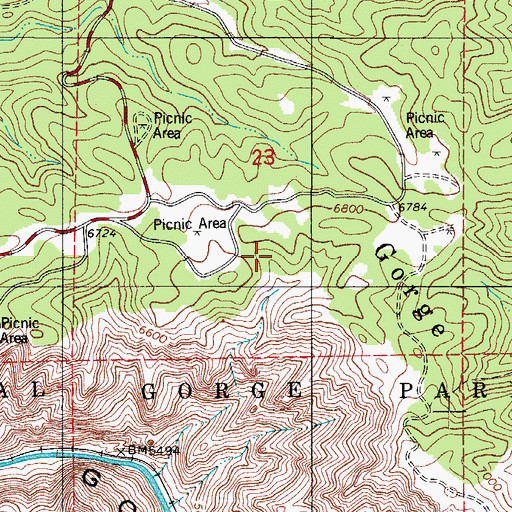 Topographic Map of Royal Gorge Park, CO