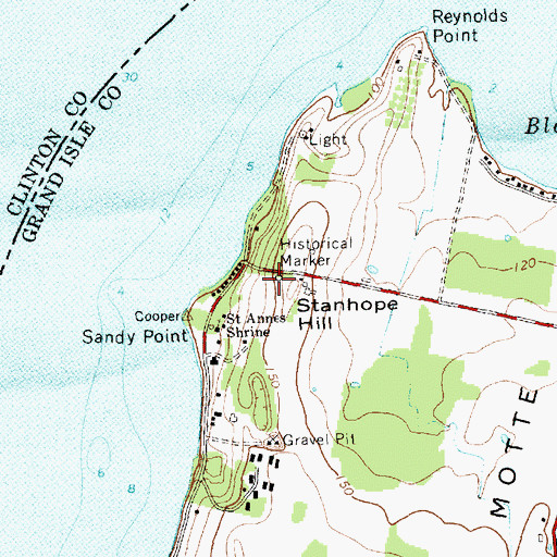 Topographic Map of Samuel de Champlain Statue, VT
