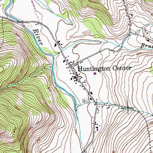 Topographic Map of Huntington Baptist Church, VT