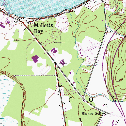 Topographic Map of Malletts Bay Elementary School, VT