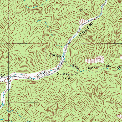 Topographic Map of East Sunset City Gulch, CO