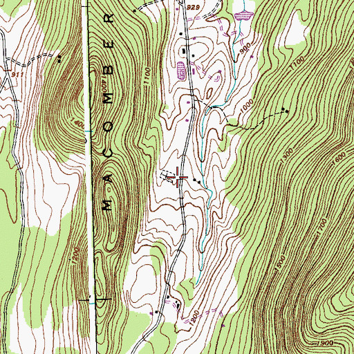 Topographic Map of Pleasant Valley Cemetery, VT