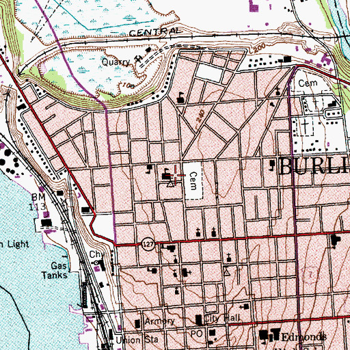 Topographic Map of Saint Josephs Church, VT