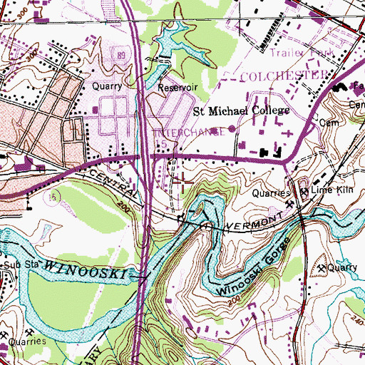 Topographic Map of Saint Stephens Cemetery, VT