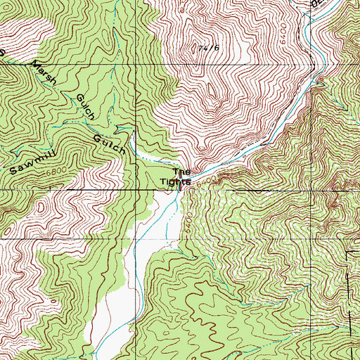 Topographic Map of Sawmill Gulch, CO