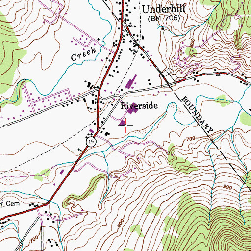 Topographic Map of Underhill ID Elementary School, VT