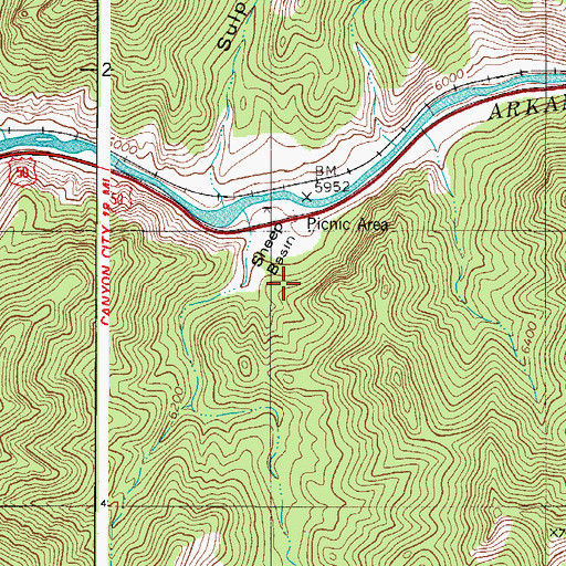 Topographic Map of Sheep Basin, CO